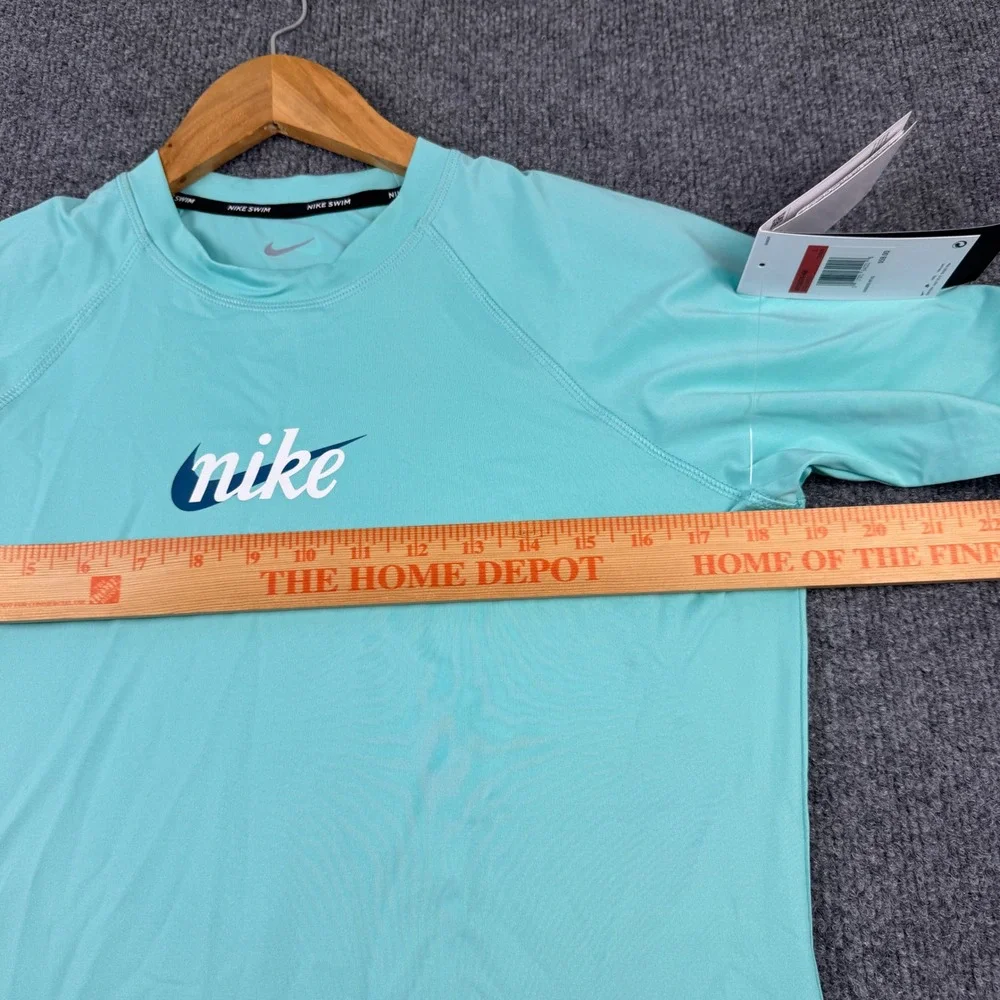 Nike Rash Guard Mens Large Aqua New Long Sleeve Dri-FIT UPF 40+ NESSG376-468